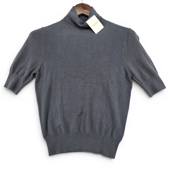 Majestic Filatures Sweaters - Majestic Filatures Gray Organic Cotton Turtleneck Sweater F 1 US XS Quiet Luxury